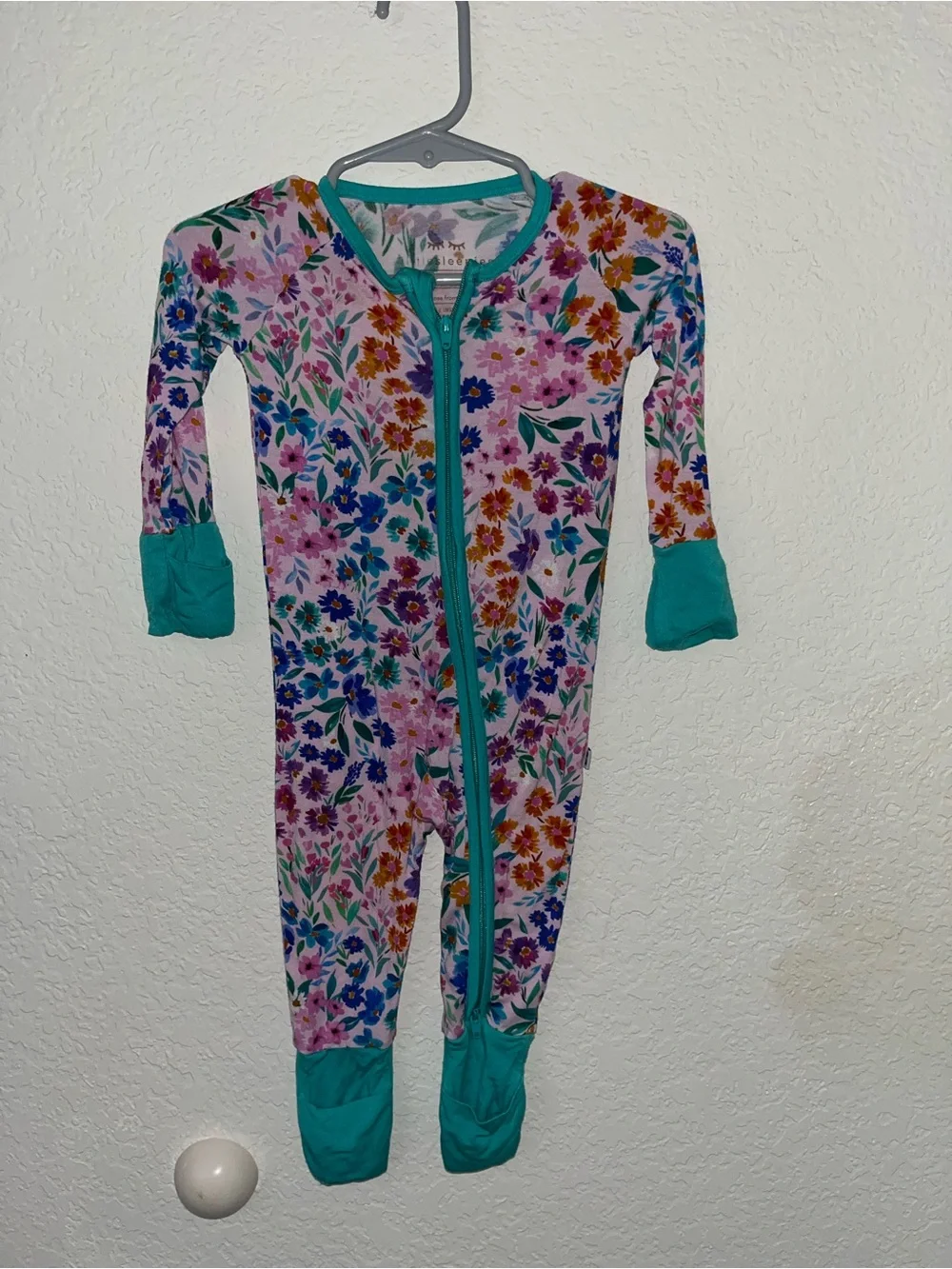 Little Sleepies floral zippered footie pajamas